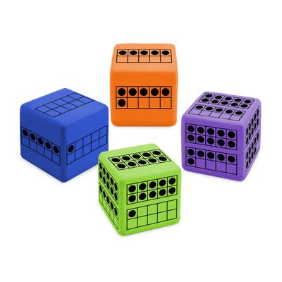 EAI Education QuietShape Foam Ten Frame Dice - Set of 16