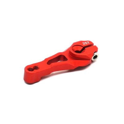 RCHUBAM RC Crawler Accessories 25T Servo Horn Arm Aluminum Alloy Adjustable for 1/10 Trx4 TRX-4#A (Red)