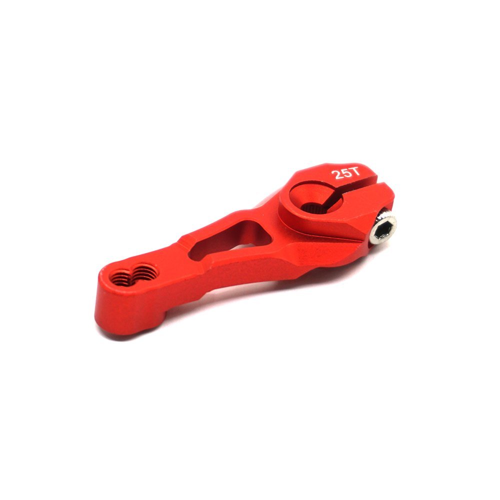 RCHUBAM RC Crawler Accessories 25T Servo Horn Arm Aluminum Alloy Adjustable for 1/10 Trx4 TRX-4#A (Red)