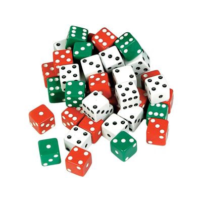 EAI Education Dice: Red/Green/White - Set of 36
