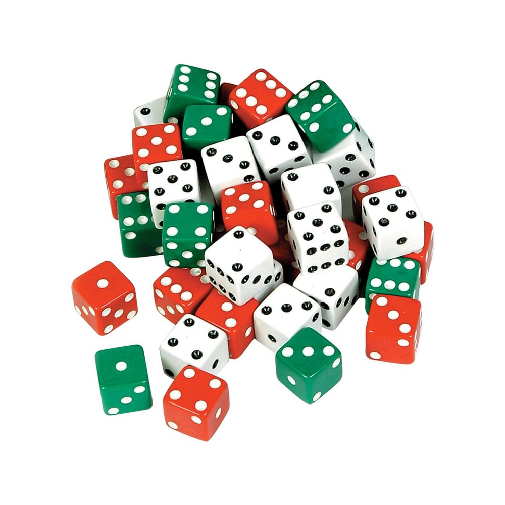 EAI Education Dice: Red/Green/White - Set of 36