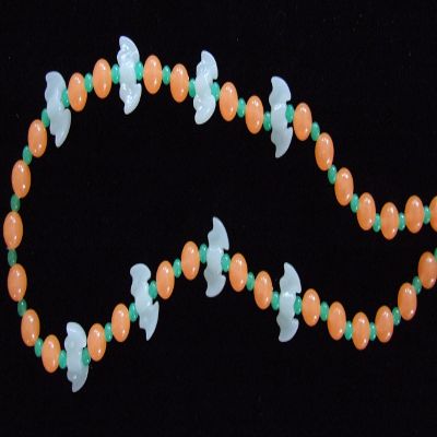 Glow in the Dark Bats Mardi Gras Bead Necklace New Orleans Bat Bayou