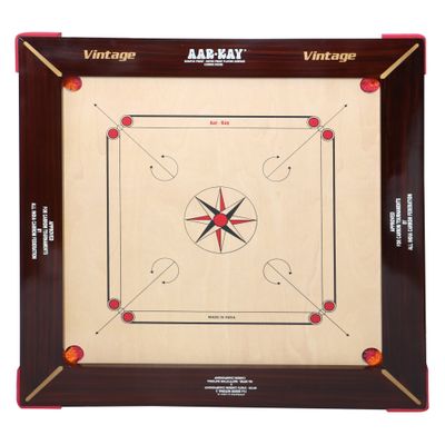 AAR-Kay Carrom Board Vintage Plywood Approved by Carrom Federation of India & International Carrom Federation (Bulldog, 24mm)