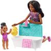 Barbie Skipper Babysitters, Inc. Playset with Bathtub, Babysitting Skipper Doll and Small Toddler Doll with Button to Move Arms and Splash, Plus Themed Accessories, Gift for 3 to 7 Year Olds view 4