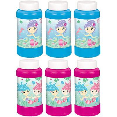 Amscan Mermaid Bubbles, 4 oz., Multicolor - Pack of 6