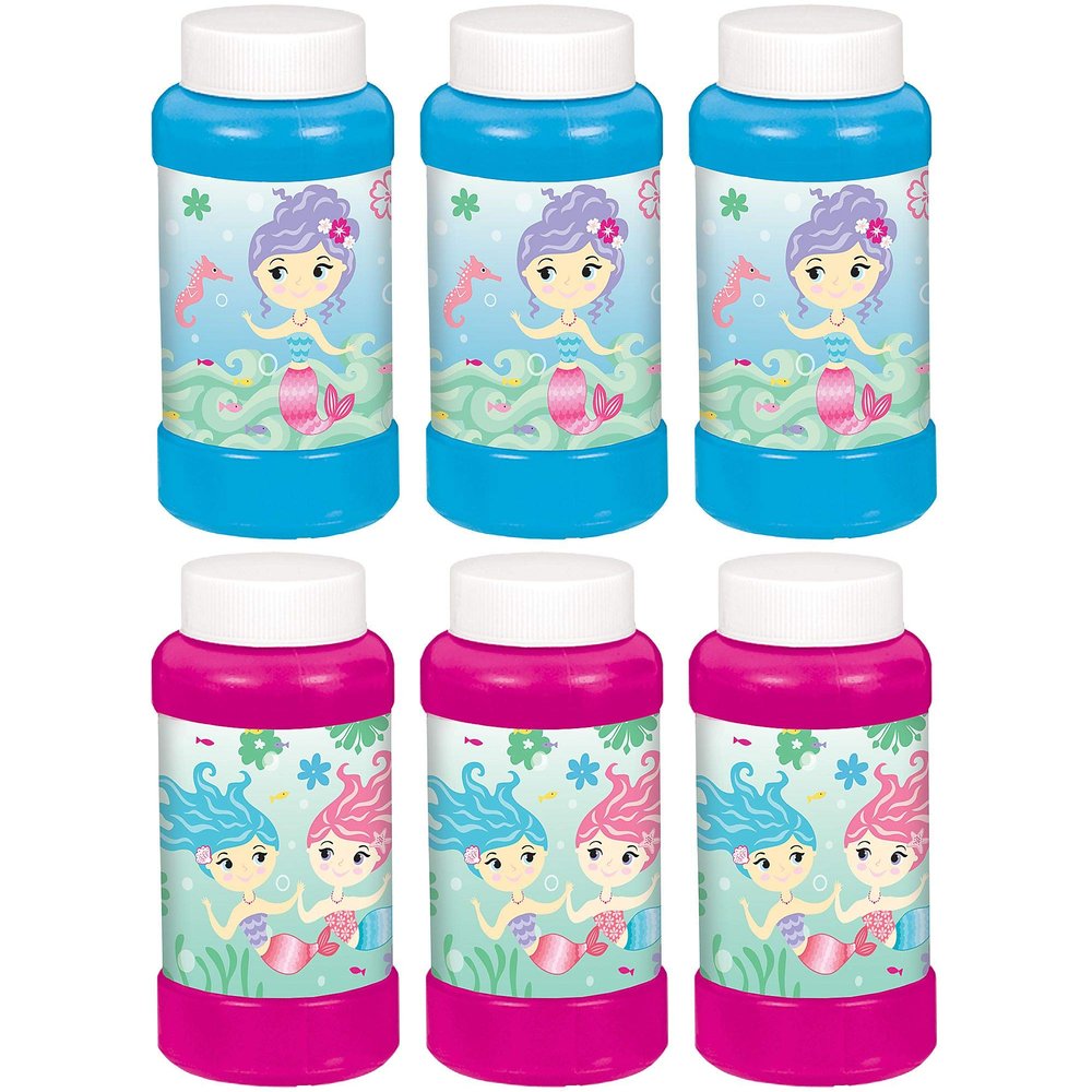 Amscan Mermaid Bubbles, 4 oz., Multicolor - Pack of 6
