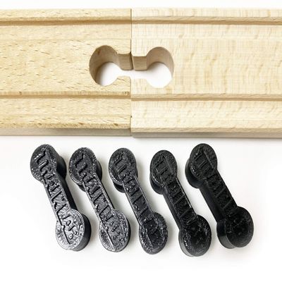 TrainLab Dog Bone Train Track Adapter Connectors (5pcs) (Black)