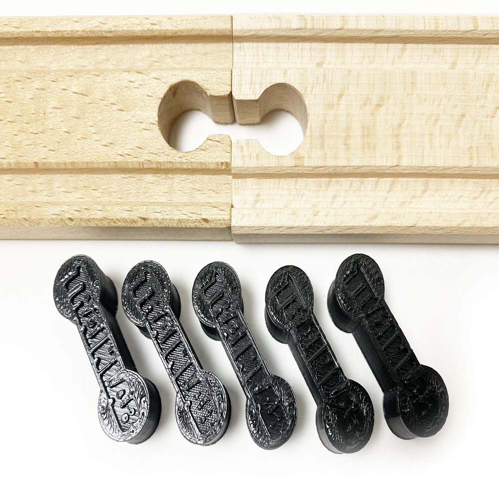 TrainLab Dog Bone Train Track Adapter Connectors (5pcs) (Black)