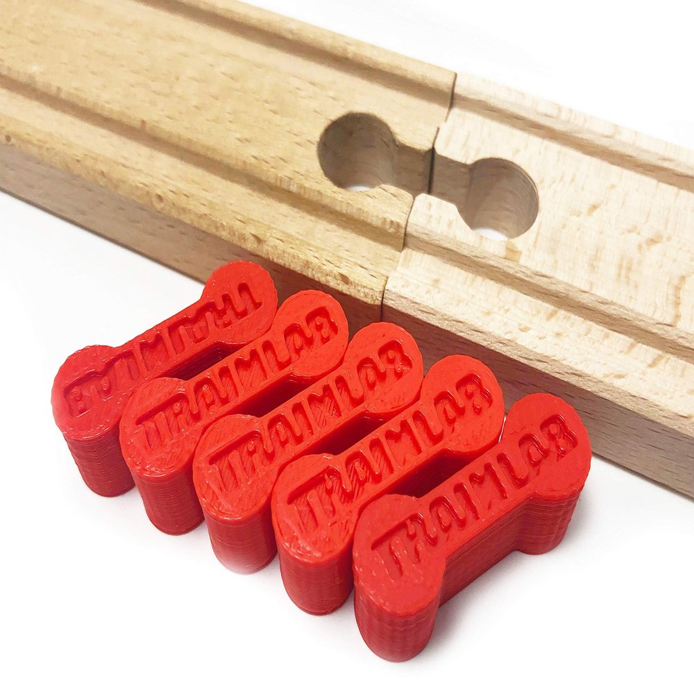 TrainLab Dog Bone Train Track Adapter Connectors (5pcs) (Red)