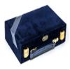 Bello Games New York, Inc. Fashion Avenue Designer Double Six Black Professional Jumbo Size Tournament Dominoes Set with Spinners in a Blue Velour Case view 2