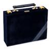 Bello Games New York, Inc. Fashion Avenue Designer Double Six Black Professional Jumbo Size Tournament Dominoes Set with Spinners in a Blue Velour Case view 3