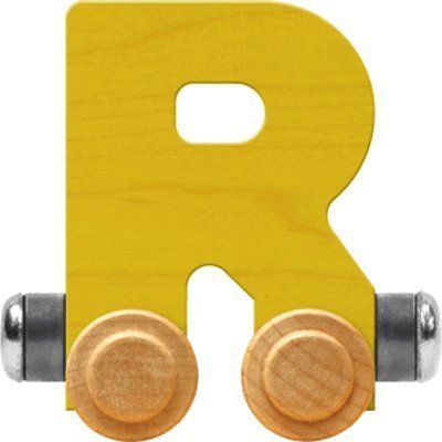 Maple Landmark NameTrains Bright Letter Car R - Made in USA (Yellow)
