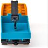 SIKU 1683, Volvo Roll-Off Tipper with Crane, Metal/Plastic, Orange/Turquoise, Roll-Off Body, Rotating Crane view 3