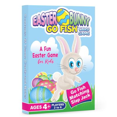 Arizona GameCo Easter Bunny Go Fish Game for Kids - Ages 4 & Up - Play Go Fish, Old Maid & Slap Jack with 1 Deck | Fun Easter Gift for Boys Girls and Essential Basket Stuffers for Kids