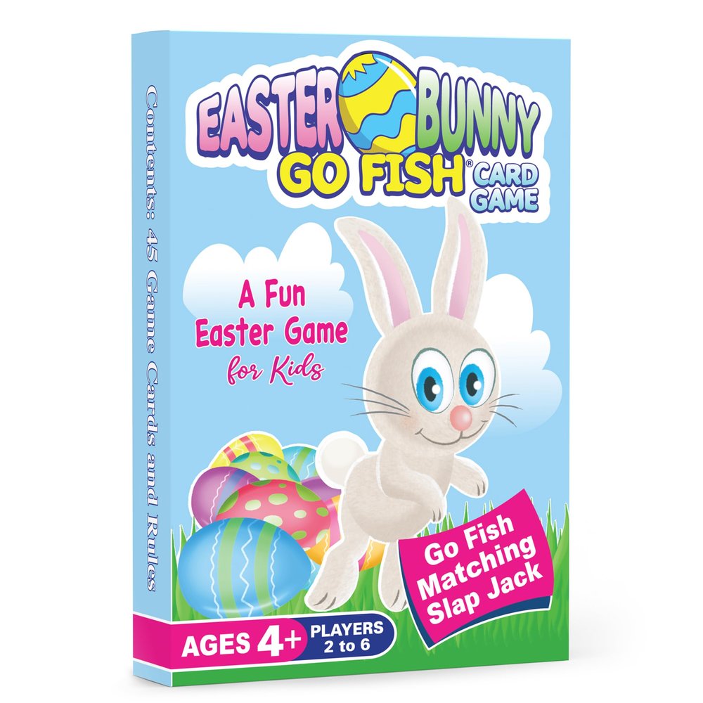 Arizona GameCo Easter Bunny Go Fish Game for Kids - Ages 4 & Up - Play Go Fish, Old Maid & Slap Jack with 1 Deck | Fun Easter Gift for Boys Girls and Essential Basket Stuffers for Kids