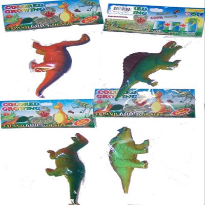 4 pieces ASSORTED JUMBO GROWING TOY DINOSAURS - Expands 600 percent bigger