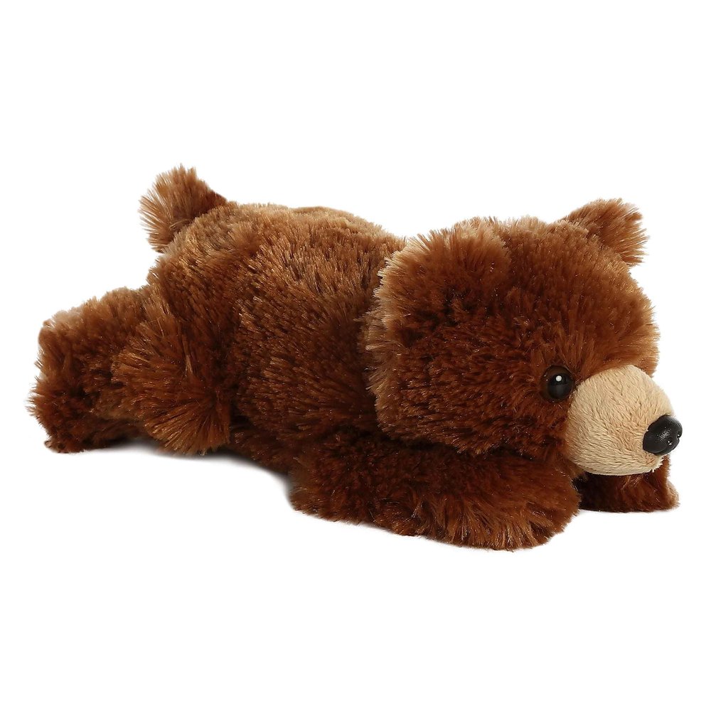 Aurora Adorable Mini Flopsie Grizzly Bear Stuffed Animal - Mini Companions Ready for Playful Adventures - for Kids All Ages, Toddlers, Adults, and Families - Brown 9 Inches