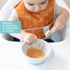 Bumkins Baby Bowl, Silicone Baby Feeding Set with Suction for Baby and Toddler, Includes Spoon and Lid, First Feeding Set, Essential for Baby Led Weaning for Babies 4 Months, Marble view 4