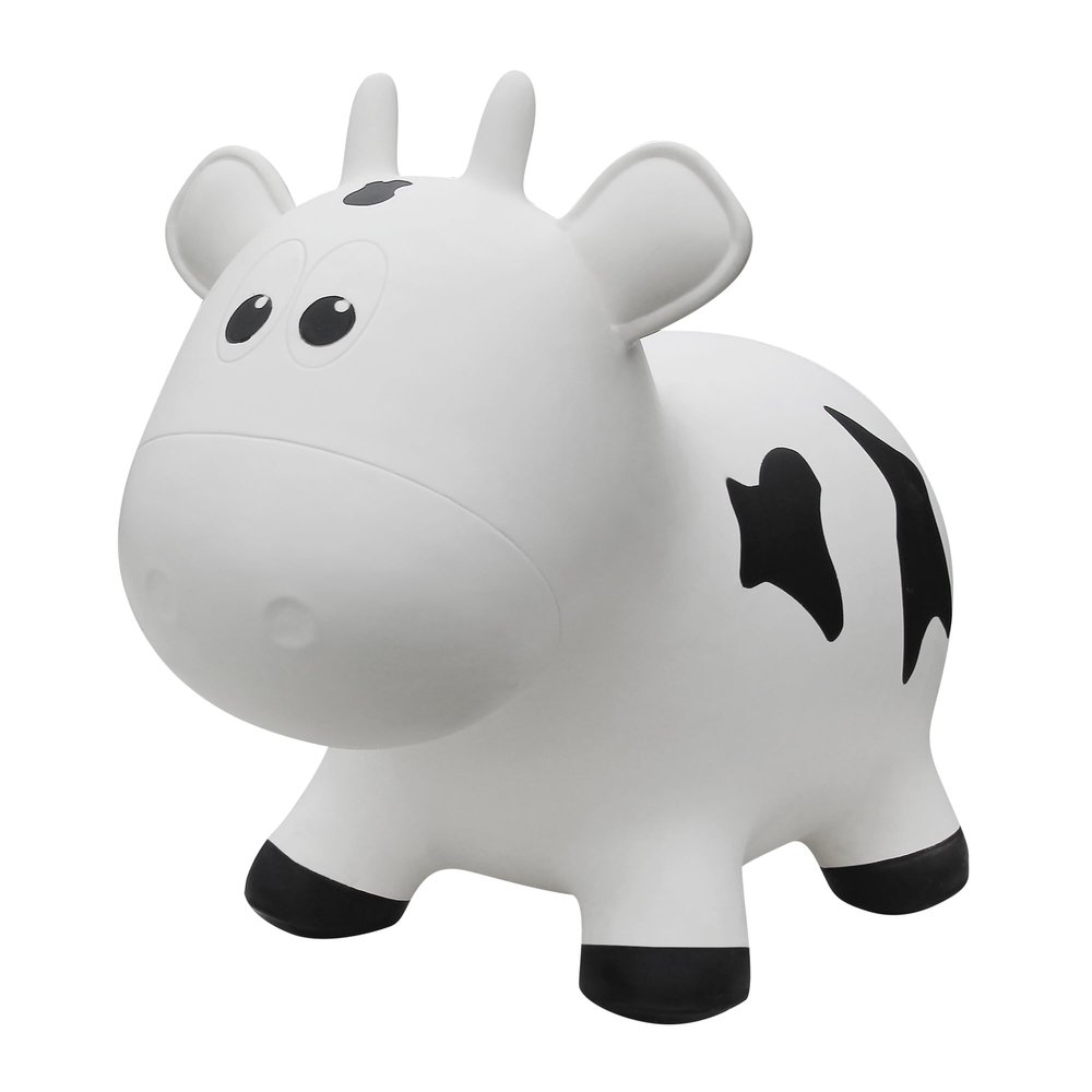 Farm Hoppers Award Winning Inflatable Bouncing White Cow with Pump