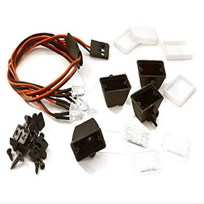 Integy Realistic Spot Light (4) w/LED, Plastic Housing for 1/10 & 1/8 Scale