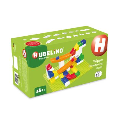 Hubelino Marble Run - 45-Piece See-Saw Expansion Set - The Original! Made in Germany! - Certified and Award-Winning Marble Run - 100% Compatible with Duplo