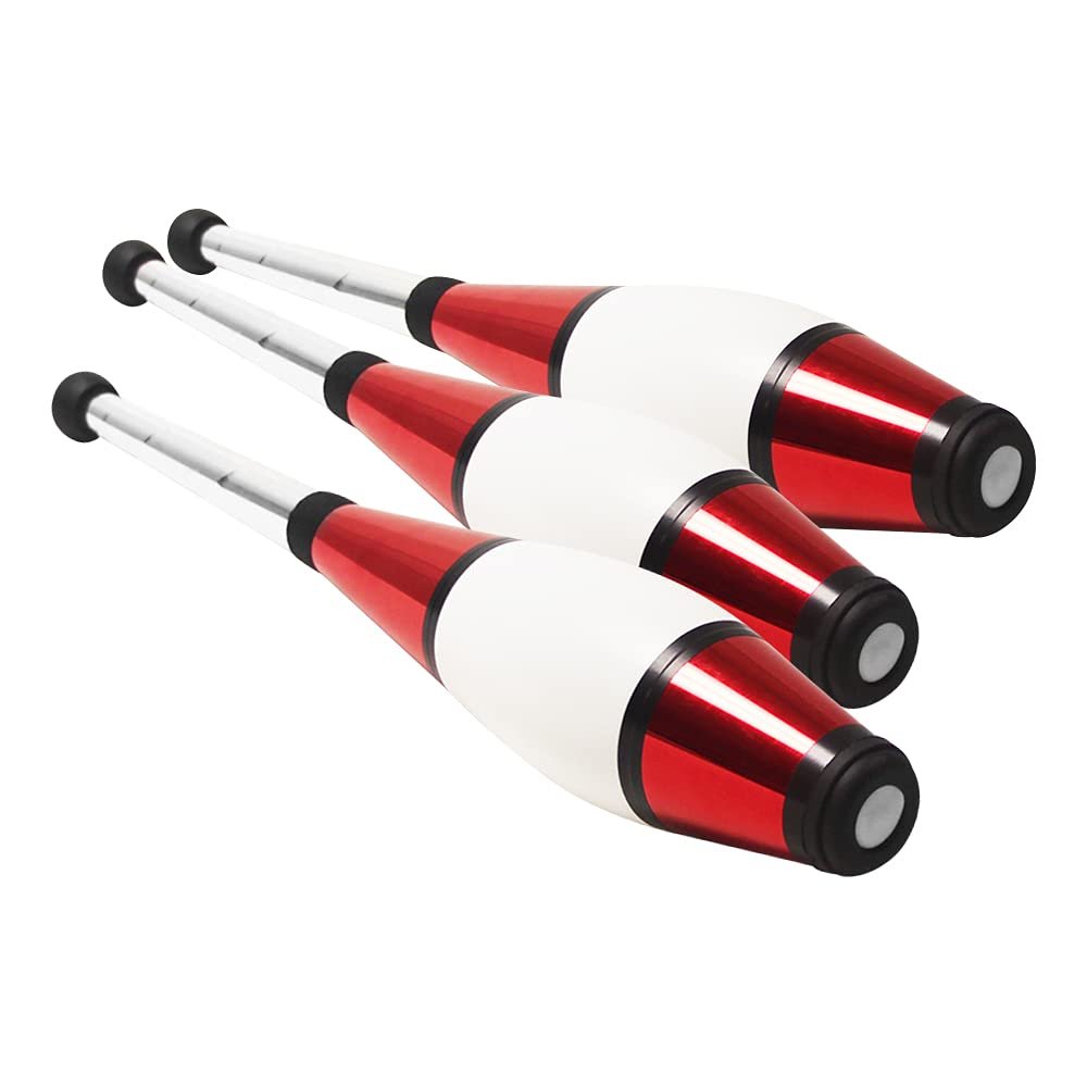 Zeekio Pegasus Juggling Club Set - Premium Quality - Beginner to Pro - Set of 3 (All Red)