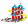 DOLU Full 3-Storey Car Park, Multi-Level Toy Garage Playset with Elevator, Ramps Track and 2 Metal Cars for Kids and Toddlers Ages 3+ view 1