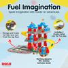 DOLU Full 3-Storey Car Park, Multi-Level Toy Garage Playset with Elevator, Ramps Track and 2 Metal Cars for Kids and Toddlers Ages 3+ view 4
