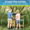 TP Toys Mud Play Kitchen For Kids - Indoor, Outdoor Wooden Toy Toddler Kitchen Playset with Accessories, Durable, Weatherproof, Removable Sink, Chalkboard, Wood Burner Stencils, Easy Assembly, Ages 3+ view 3