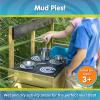 TP Toys Mud Play Kitchen For Kids - Indoor, Outdoor Wooden Toy Toddler Kitchen Playset with Accessories, Durable, Weatherproof, Removable Sink, Chalkboard, Wood Burner Stencils, Easy Assembly, Ages 3+ view 4