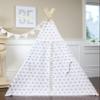 Polka dot Pompom Teepee Package with Floor, Pocket, Poles, LED Light, Flags Banner and Storage Bag view 3