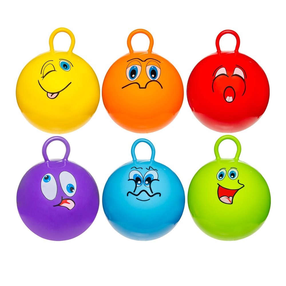 diverse WU047434, Children's Bouncy Ball, 46 cm, with Faces, Children's Bouncy Ball, Jumping Ball, Laugh Face Bouncy Ball, Not Only Fun, Trains at the Same Time