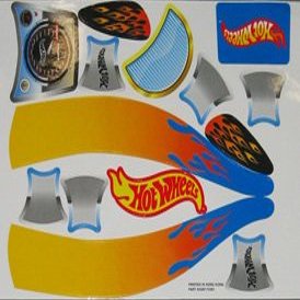 Set Of HOT WHEELS Decals for The Original Big Wheel Spin-Out Racer/Mighty Wheels, Original Replacement Part