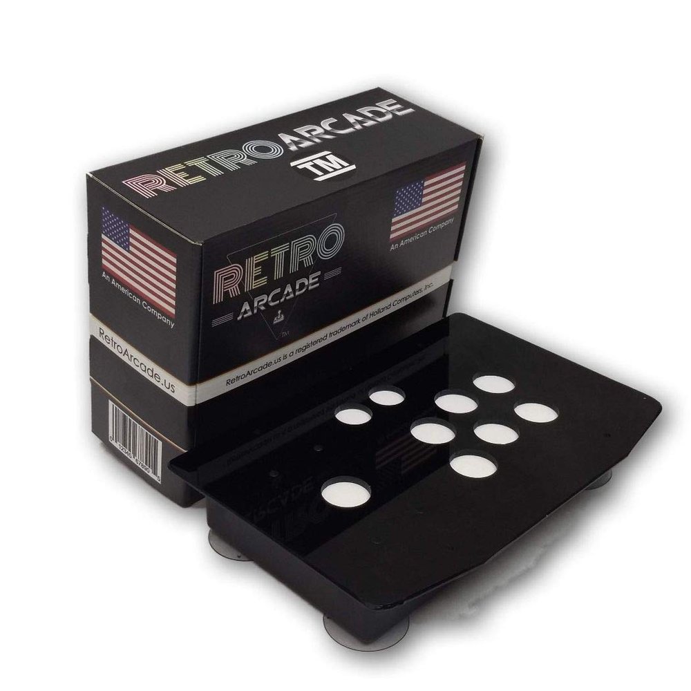 Arcade Project Box with 1 Player Control Panel. 6x1.06 in Button Holes, 2x1 in Button Holes, 1x1.185