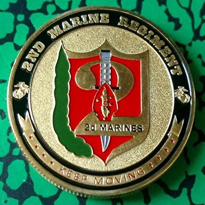 Marine Corps 2nd Marine Regiment Military Colorized Challenge Art Coin