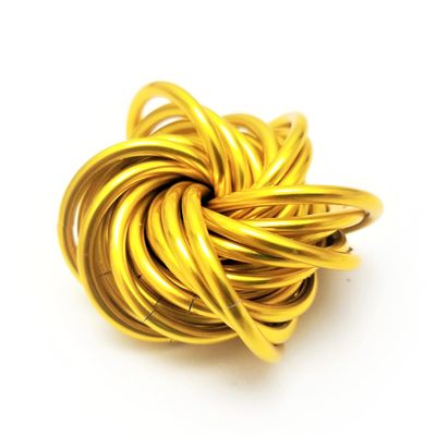 Mbii Fidget Ball (Solid Color): Quiet Mobius ADHD Anxiety Stim Stress Relief Toy Tool for Home Travel Office or Desk (Medium, Full, Gold)