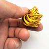 Mbii Fidget Ball (Solid Color): Quiet Mobius ADHD Anxiety Stim Stress Relief Toy Tool for Home Travel Office or Desk (Medium, Full, Gold) view 3