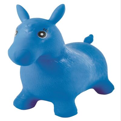 LEXiBOOK Inflatable Jumping Horse, Manual Pump Included, Secure and Durable Plastic, Blue, BG050