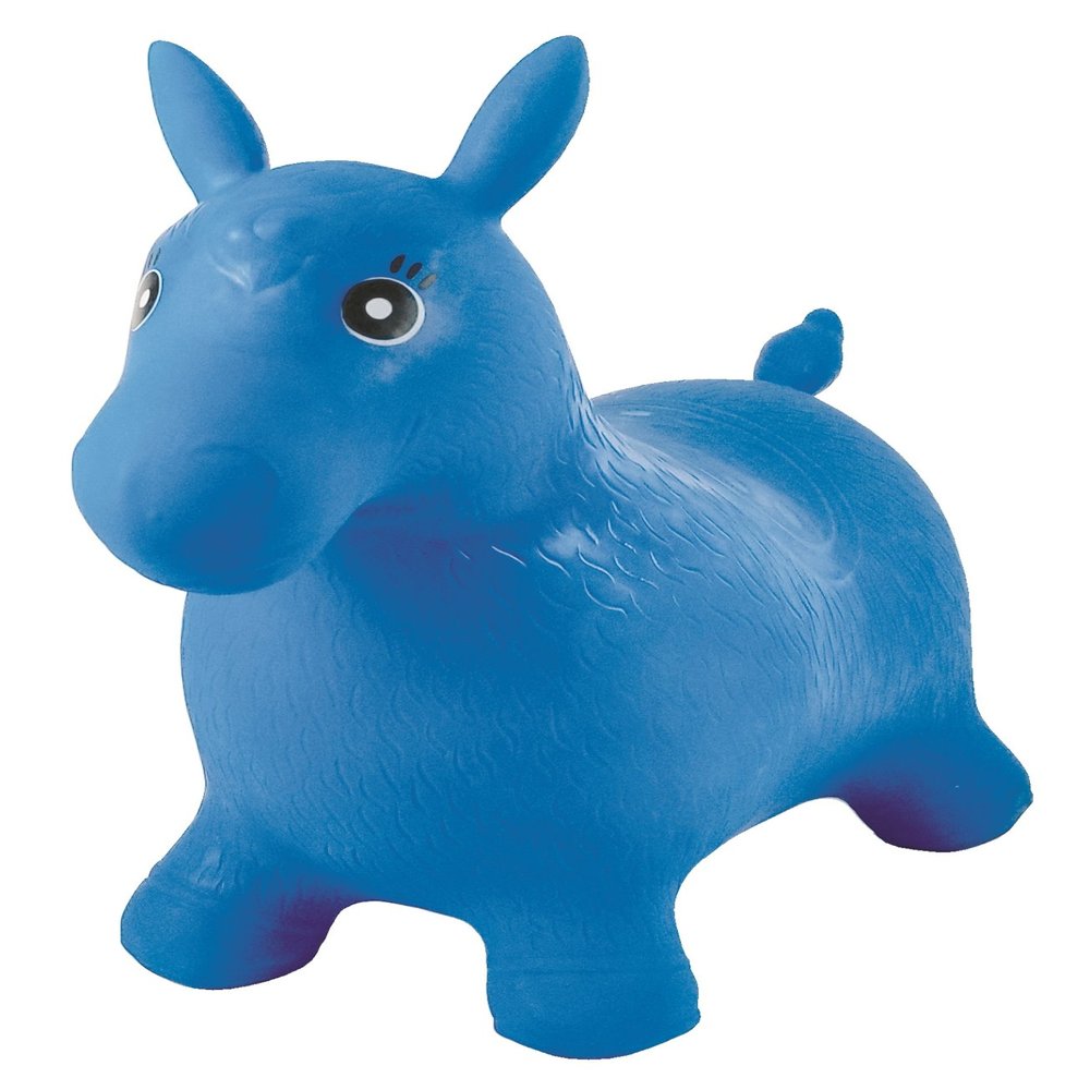 LEXiBOOK Inflatable Jumping Horse, Manual Pump Included, Secure and Durable Plastic, Blue, BG050