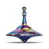 Plexity Labs UFO Tops Rendlesham - Metal Spinning Fidget Toy Top - Inspired by The Documented 1980 UFO Sighting in Rendlesham, England - Stainless Steel view 1