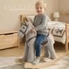 Rock My Baby Rocking Horse, Gray Wooden Rocking Toy, Rocking Animals for Children 2-6 Years Old, Ride on Pony with Realistic Sound, CPC Certified view 2