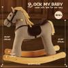 Rock My Baby Rocking Horse, Gray Wooden Rocking Toy, Rocking Animals for Children 2-6 Years Old, Ride on Pony with Realistic Sound, CPC Certified view 4