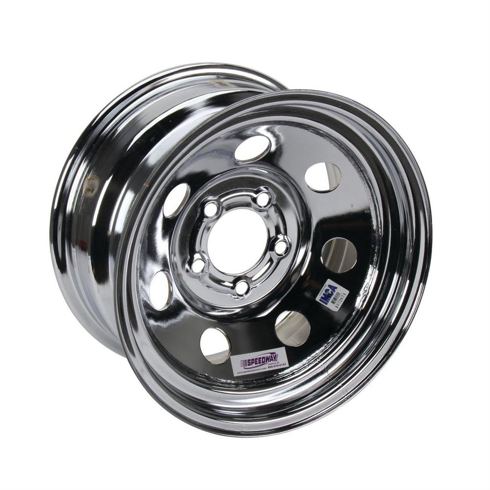 15 x 8 IMCA Chrome Racing Wheel 2 BS, Non-Beadlock, 5 on 4-3/4 BP