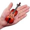 Dselvgvu Wooden Miniature Cello with Stand, Bow and Case Mini Musical Instrument Cello Replica Collectible Figurines Dollhouse Accessories Model Home Decoration Display Ornament (5.51"x1.97"x0.63") view 2