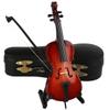 Dselvgvu Wooden Miniature Cello with Stand, Bow and Case Mini Musical Instrument Cello Replica Collectible Figurines Dollhouse Accessories Model Home Decoration Display Ornament (5.51"x1.97"x0.63") view 3