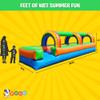 Crossover Inflatable Splash and Ride Waterslide for Kids with Blower, 25 x 9 x 6 Foot Rainbow Water Slide with Built in Misting System for Backyard Party Events, with Stakes and Storage Bag view 2