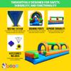 Crossover Inflatable Splash and Ride Waterslide for Kids with Blower, 25 x 9 x 6 Foot Rainbow Water Slide with Built in Misting System for Backyard Party Events, with Stakes and Storage Bag view 4