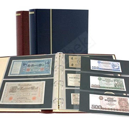 Schaubek Bank Note Album Diplomat, incl. 20 Stock Sheets fo-102 Blue