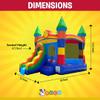 Pogo Inflatable Bounce House with Inflatable Water Slide for Kids, Backyard Commercial Castle Outdoor Playhouse Bouncer with Water Slide, Includes Blower, Anchor Stakes & Storage Bag, 18 x 12 x 14.5 view 2