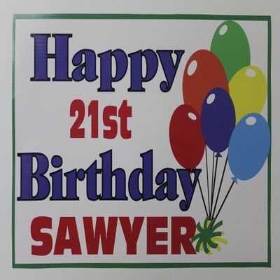 Happy Birthday Boy Vinyl Party Banner 18" x 24"